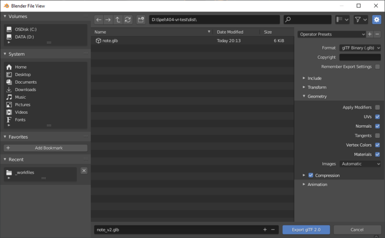 How to export and compress a glTF file with Draco 3D using Blender ...